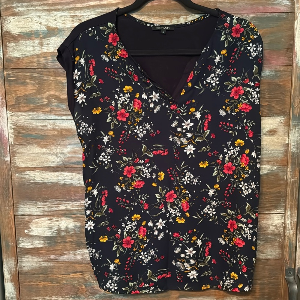 Papermoon Floral mixed media blouse